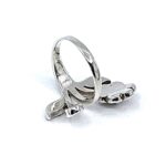 Floral Ring Set With Crushed White Opal Resin Finished In 925 English Hallmarked Sterling Silver