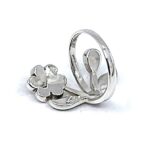 Floral Ring Set With Crushed White Opal Resin Finished In 925 English Hallmarked Sterling Silver
