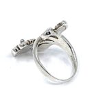 Floral Ring Set With Crushed White Opal Resin Finished In 925 English Hallmarked Sterling Silver