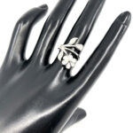 Floral Ring Set With Crushed White Opal Resin Finished In 925 English Hallmarked Sterling Silver