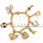 Equestrian Charm Bracelet With Enamel And Sparkling Czech Crystals | Gold Plated