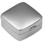 Small Plain Square Pill Box, finished in 925 English Hallmarked Sterling Silver 1 Small Plain Square Pill Box, finished in 925 English Hallmarked Sterling Silver