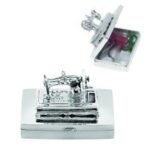 Sewing Machine Pill Box, finished in 925 English Hallmarked Sterling Silver 1 Sewing Machine Pill Box, finished in 925 English Hallmarked Sterling Silver