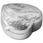 Medium Engraved Heart Pill Box, finished in 925 English Hallmarked Sterling Silver 1 Medium Engraved Heart Pill Box, finished in 925 English Hallmarked Sterling Silver