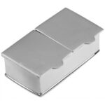 Rectangular Double Compartment Plain Pill Box, finished in 925 English Hallmarked Sterling Silver 1 Rectangular Double Compartment Plain Pill Box, finished in 925 English Hallmarked Sterling Silver