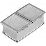 Rectangular Double Compartment Engine Turned Pill Box, finished in 925 English Hallmarked Sterling Silver 1 Rectangular Double Compartment Engine Turned Pill Box, finished in 925 English Hallmarked Sterling Silver