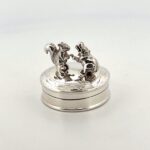 Dancing Squirrel and Hippo Pill Box 925 Sterling Silver English Hallmarks Ari D Norman