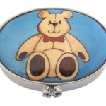 Teddy Bear Pill Box with Hand Painted Enamel, Finished In 925 English Hallmarked Sterling Silver 1 Teddy Bear Pill Box with Hand Painted Enamel, Finished In 925 English Hallmarked Sterling Silver