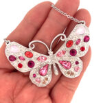 Butterfly Choker Necklace with Sparkling Czech Crystals – Rhodium Plated 5 Butterfly Choker Necklace with Sparkling Czech Crystals – Rhodium Plated