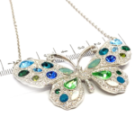 Butterfly Choker Necklace with Sparkling Czech Crystals – Rhodium Plated