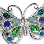 Butterfly Choker Necklace with Sparkling Czech Crystals – Rhodium Plated
