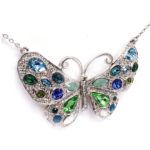 Butterfly Choker Necklace with Sparkling Czech Crystals – Rhodium Plated
