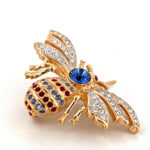 Bee Brooch With Sparkling Czech Crystals | Gold Plated