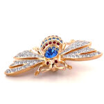 Bee Brooch With Sparkling Czech Crystals | Gold Plated