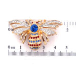 Bee Brooch With Sparkling Czech Crystals | Gold Plated