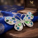 Butterfly Choker Necklace with Sparkling Czech Crystals – Rhodium Plated