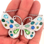 Butterfly Choker Necklace with Sparkling Czech Crystals – Rhodium Plated