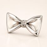 Sterling Silver Sculptural Bow Tie Choker Necklace