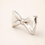 Sterling Silver Sculptural Bow Tie Choker Necklace