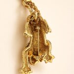 Gold-Plated Tiger Brooch Pendant with Swarovski Crystals