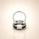 Sterling Silver Panther Ring with Wax Print Textile Inlay