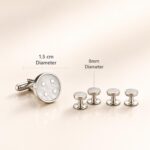 Sterling Silver Mother of Pearl Cufflink and Stud Set