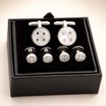 Sterling Silver Mother of Pearl Cufflinks and Studs