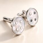 Sterling Silver Mother of Pearl Cufflink and Stud Set
