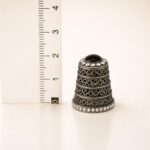 Silver-Tone Filigree Onyx Crystal Sewing Thimble
