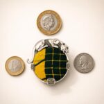 Sterling Silver Panther Brooch Pendant with Textile Inlay