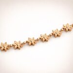 Gold Plated Floral Bracelet with Swarovski Pearls