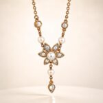 Gold-Tone Swarovski Crystal & Pearl Floral Y Necklace