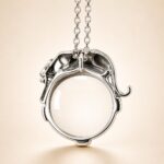 Sterling Silver Panther Magnifying Glass Loupe Pendant