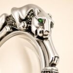 Sterling Silver Panther Magnifying Glass Loupe Pendant