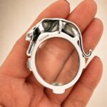 Sterling Silver Panther Magnifying Glass Loupe Pendant