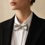 Sterling Silver Sculptural Bow Tie Choker Necklace
