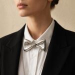 Sterling Silver Sculptural Bow Tie Choker Collar Necklace 3 Sterling Silver Sculptural Bow Tie Choker Collar Necklace