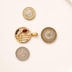 Mackintosh-Style Gold-Plated Red Crystal Pendant Necklace