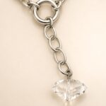 Sculptural Geometric Swarovski Crystal Silver-Tone Bracelet
