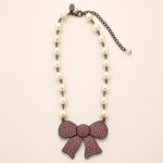 Swarovski Crystal and Pearl Bow Statement Necklace