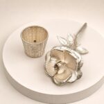 Handmade Sterling Silver Rose Sculpture in Basket