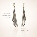 Vintage Sterling Silver Geometric Crystal Drop Earrings