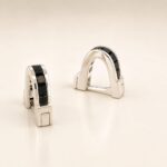 Sterling Silver Black Diamond Sculptural Wrap Cufflinks