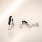 Sterling Silver Black Diamond Sculptural Wrap Cufflinks