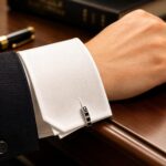 Sterling Silver Black Diamond Sculptural Wrap Cufflinks