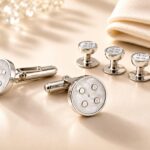 Sterling Silver Mother of Pearl Cufflinks and Studs