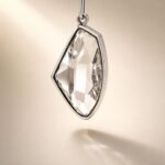 Silver Plated Crystal Geometric Drop Lariat Necklace