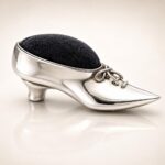 Hallmarked Sterling Silver Miniature Shoe Pin Cushion 1 Hallmarked Sterling Silver Miniature Shoe Pin Cushion