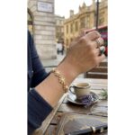 Gold Plated Floral Bracelet with Swarovski Pearls