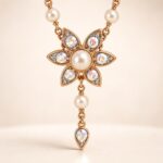 Gold-Tone Swarovski Crystal & Pearl Floral Y Necklace